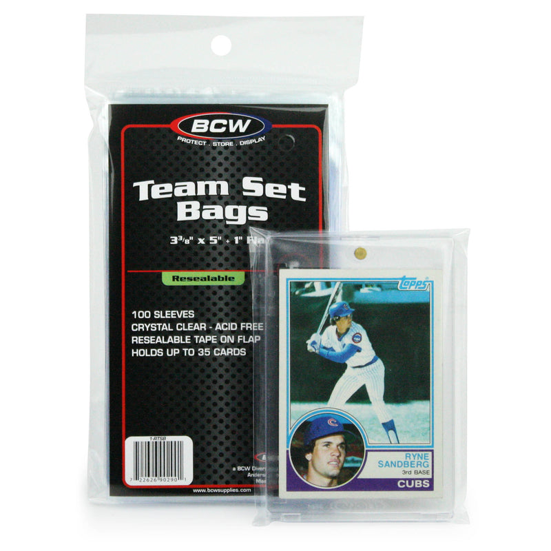 BCW Team Set Bags – Resealable Trading Card Sleeves (100 Count)