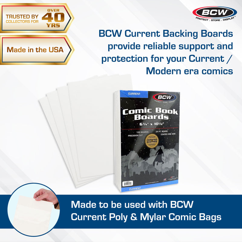 BCW Current Comic Book Backing Boards – 100 Count