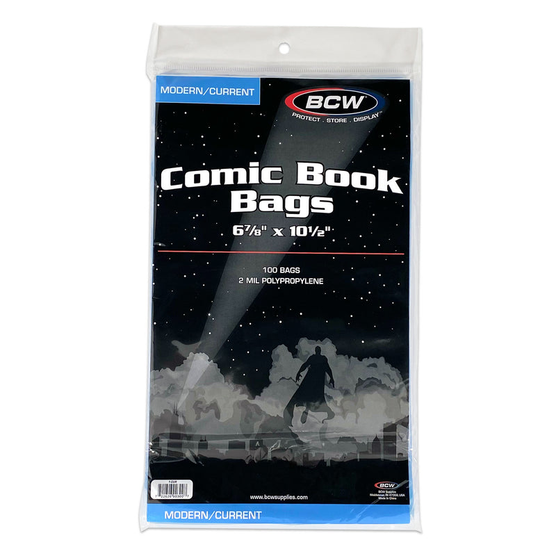 BCW Current/Modern Comic Book Bags – 100 Count