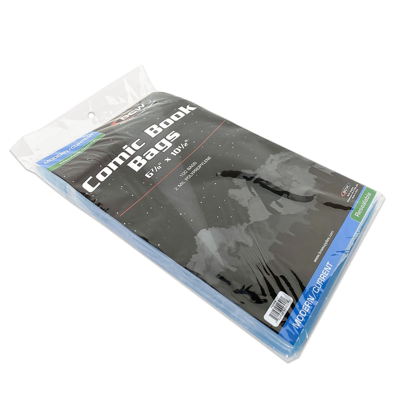 BCW Resealable Current/Modern Comic Book Bags – 100 Count