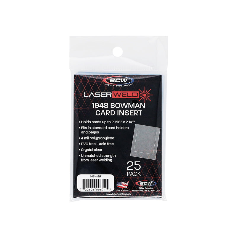 BCW LaserWeld 1948 Bowman Card Insert Sleeves (25 Pack)