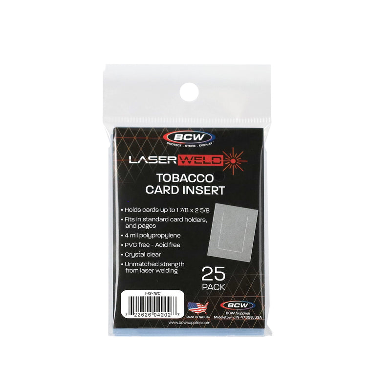 BCW LaserWeld Tobacco Card Insert Sleeves (25 Pack)