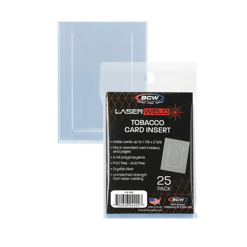 BCW LaserWeld Tobacco Card Insert Sleeves (25 Pack)