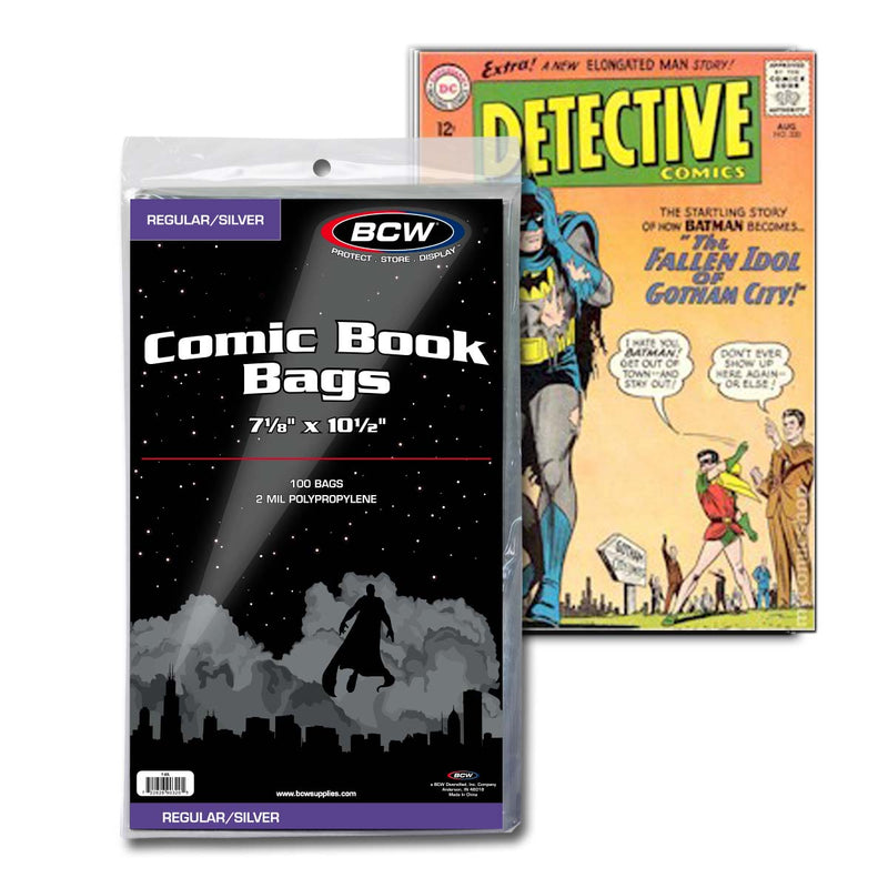 BCW Silver/Regular Comic Book Bags – 100 Count