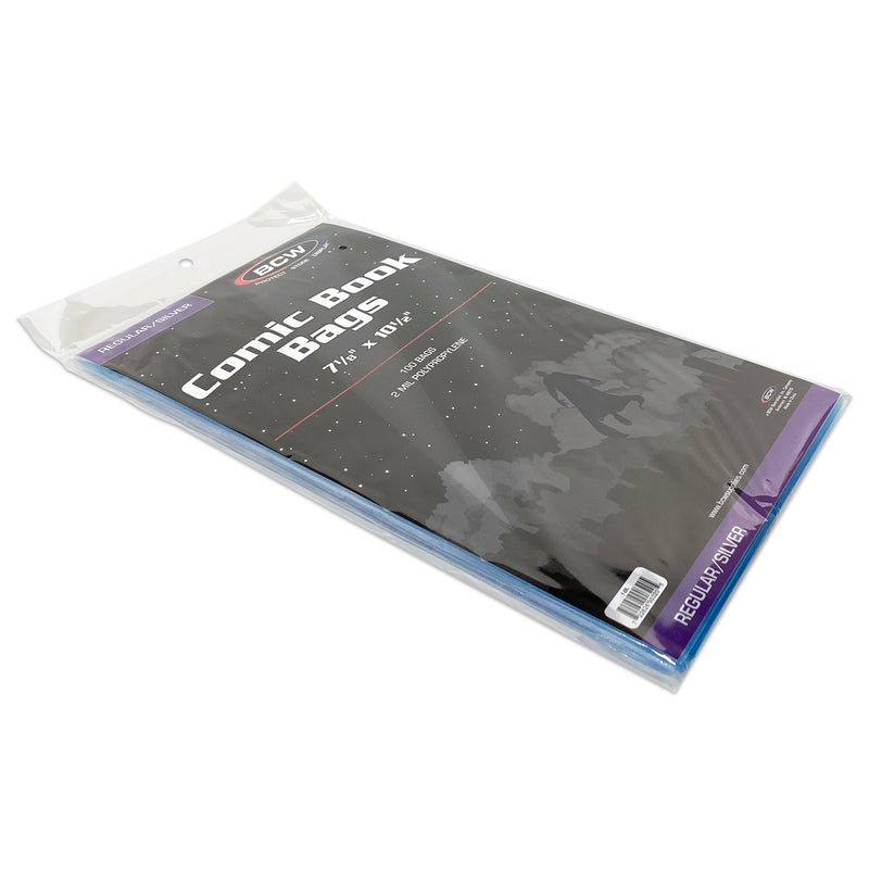 BCW Silver/Regular Comic Book Bags – 100 Count
