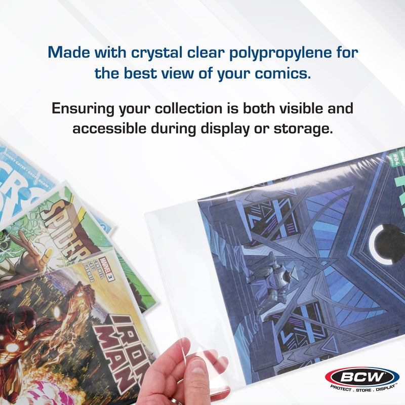 BCW Silver/Regular Comic Book Bags – 100 Count