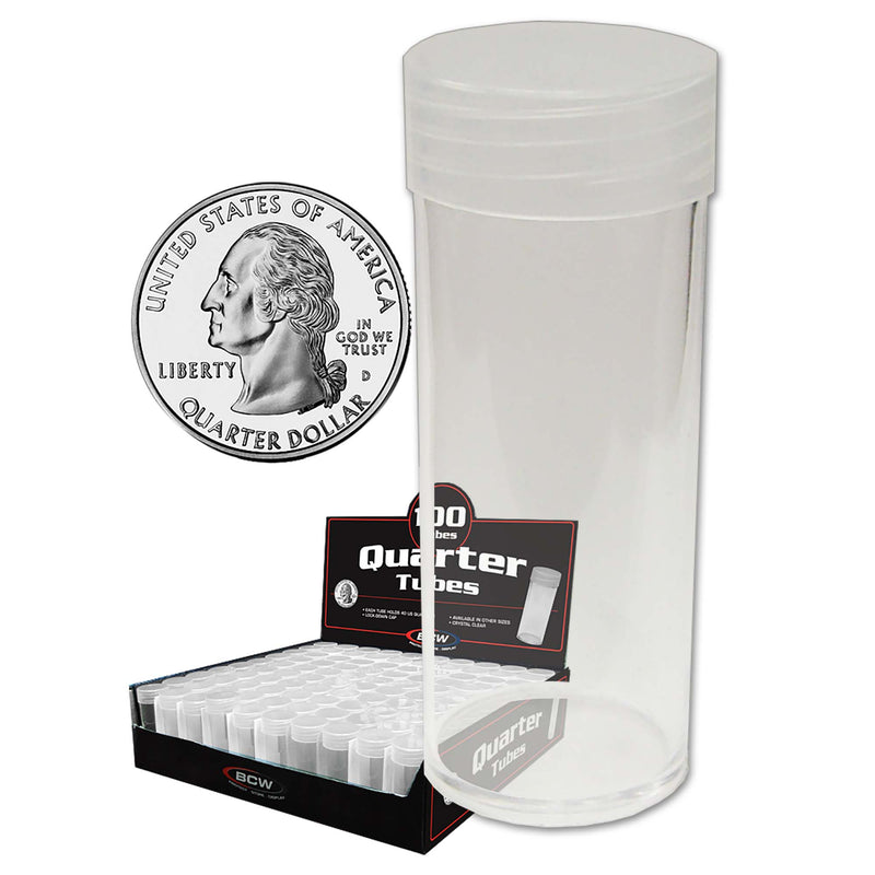 BCW Coin Tube – Quarter – Holds 40 Quarters