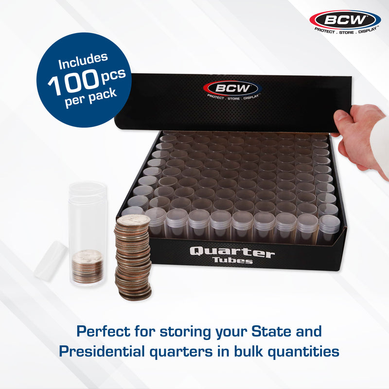 BCW Quarter Coin Tubes - 5 Pack