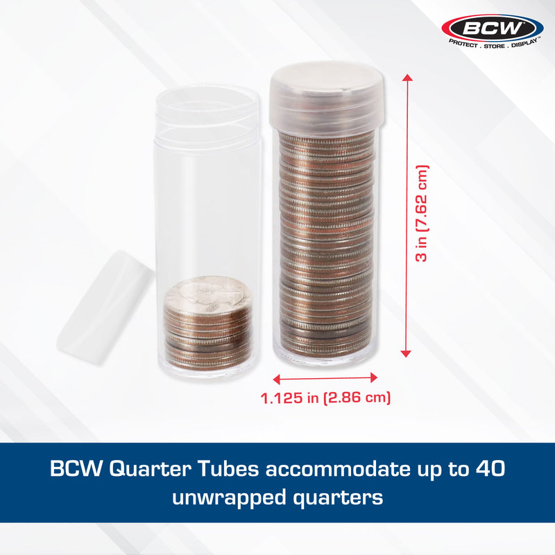 BCW Quarter Coin Tubes - 5 Pack
