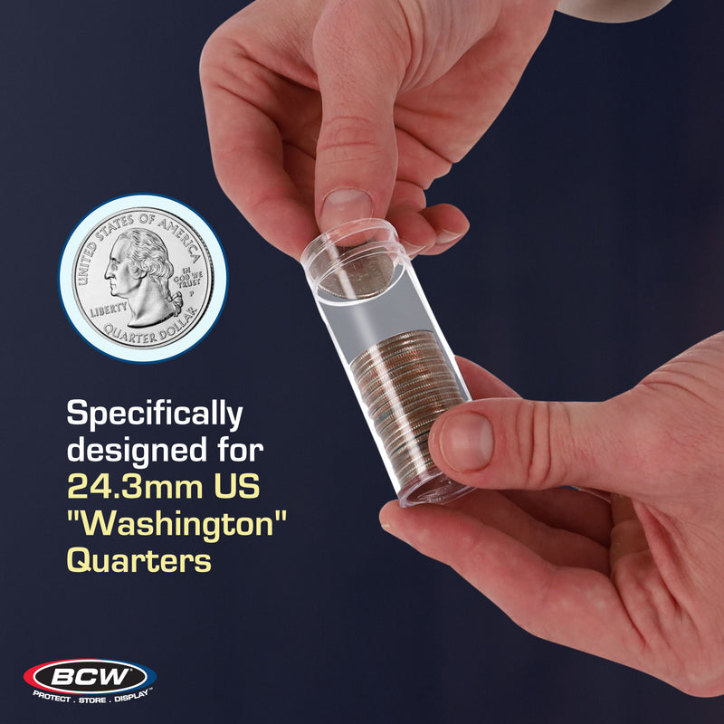 BCW Quarter Coin Tubes - 5 Pack