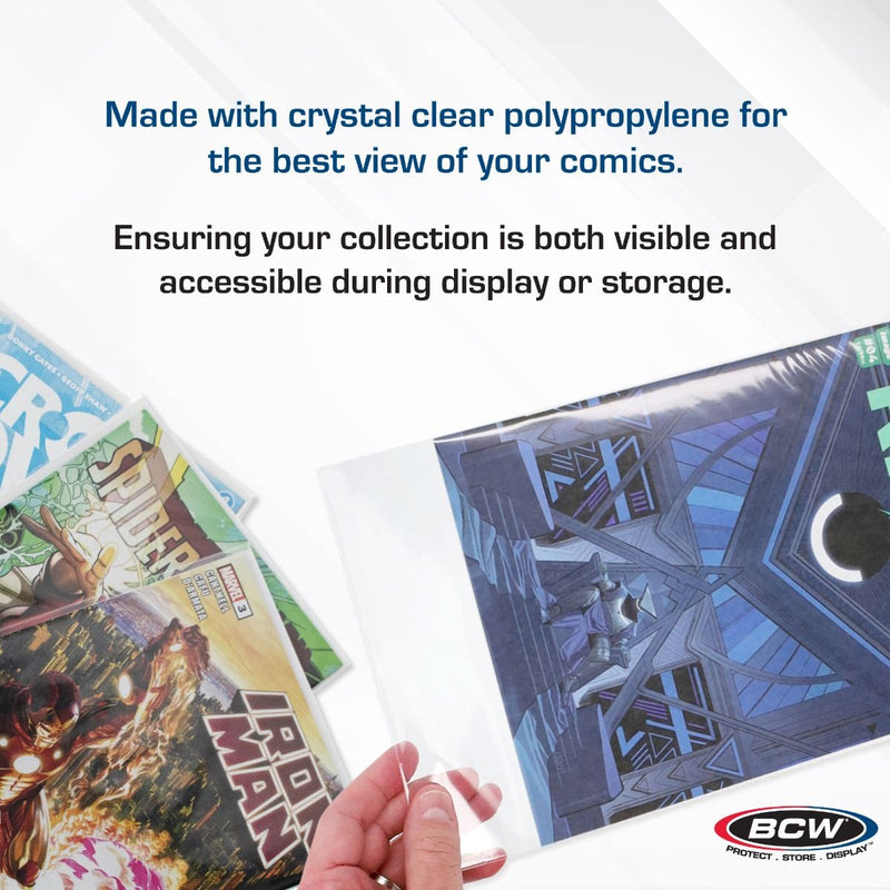 BCW Resealable Silver/Regular Comic Book Bags – 100 Count