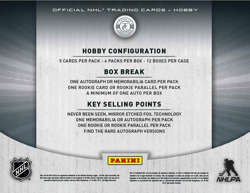 2013-14 Panini Totally Certified Hockey Hobby Box