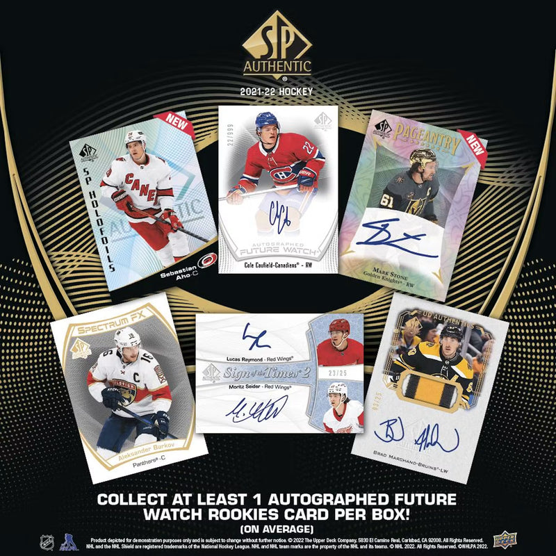 2021-22 Upper Deck SP Authentic Hockey Hobby Box | 2 Autographs