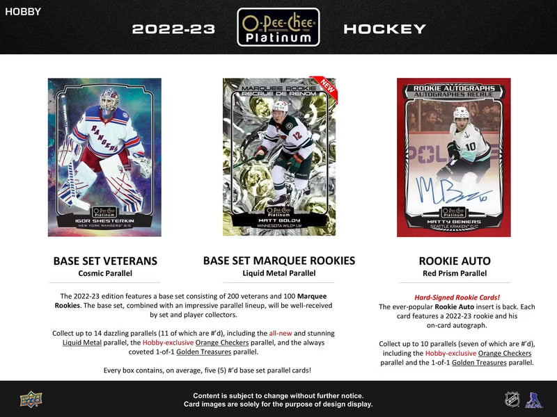 2022-23 Upper Deck O-Pee-Chee Platinum Hockey Hobby Pack