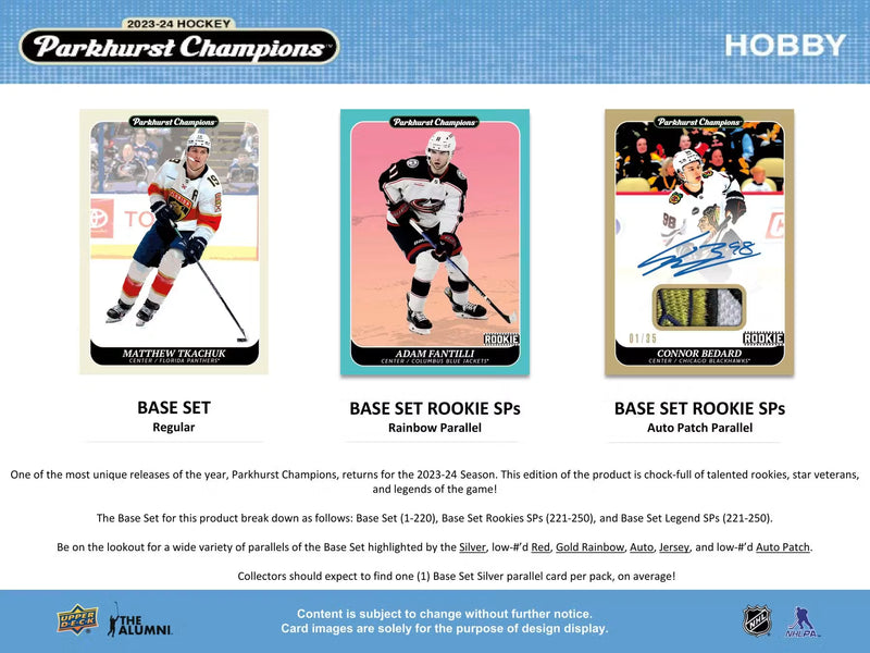 2023-24 Upper Deck Parkhurst Champions Hockey Hobby Pack | 8 Cards