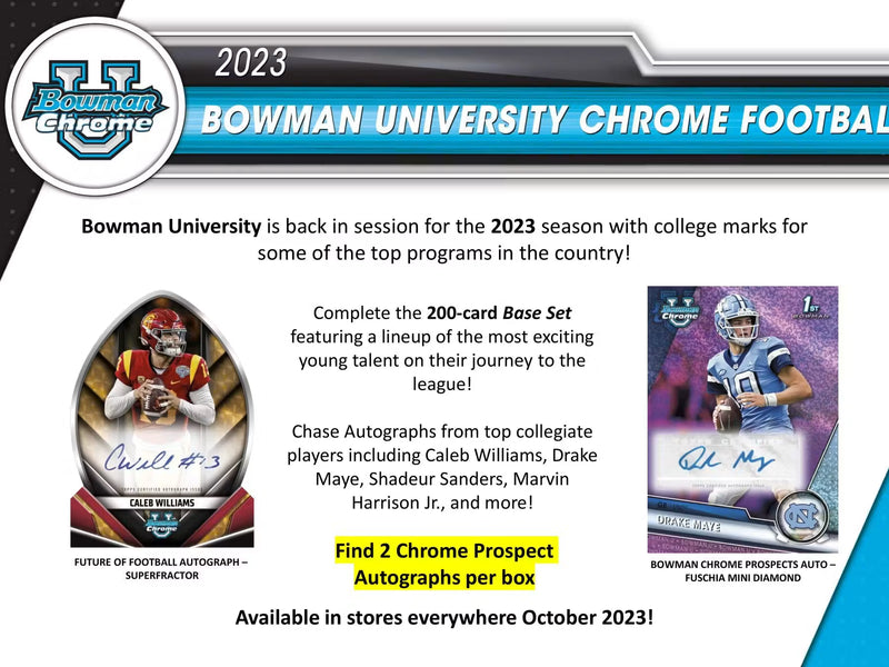 2023 Bowman University Chrome Football Hobby Box