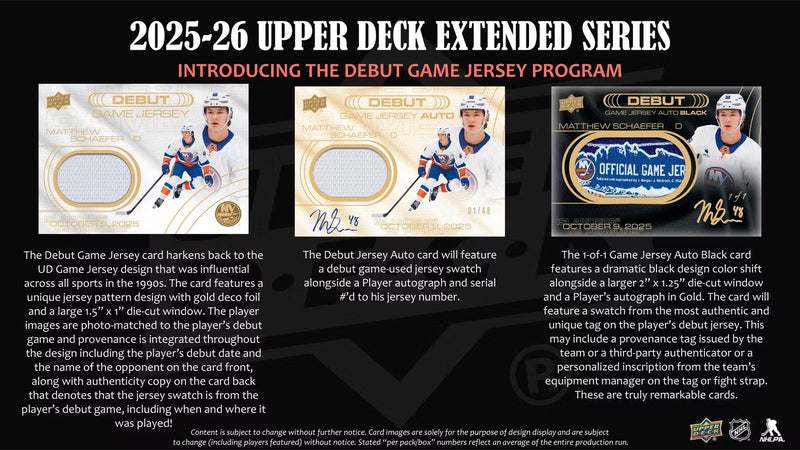 2025-26 Upper Deck Extended Series Hockey Hobby Pack