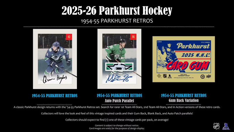 2025-26 Upper Deck Parkhurst Hockey Hobby Pack