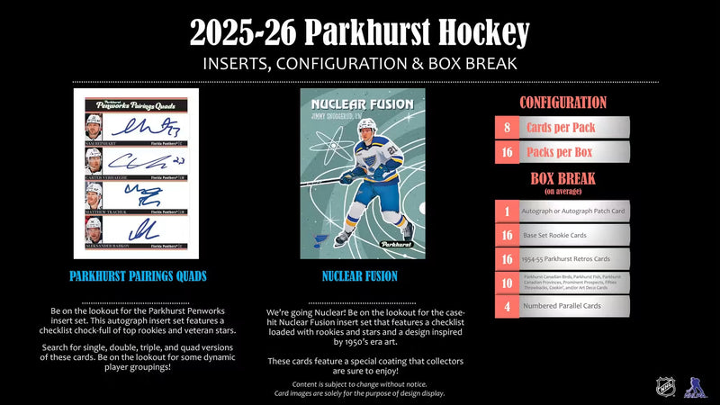 2025-26 Upper Deck Parkhurst Hockey Hobby Box