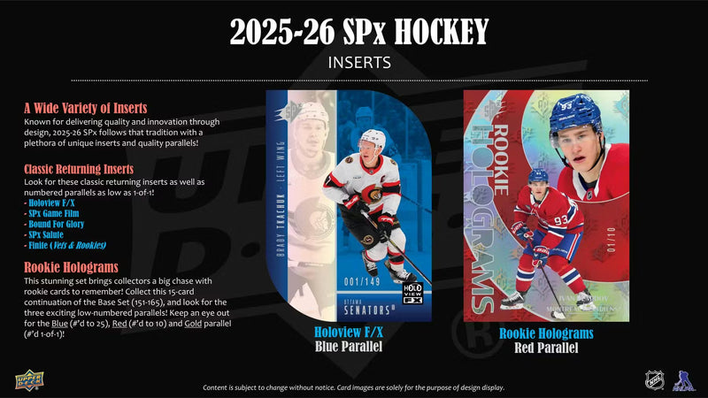 2025-26 Upper Deck SPx Hockey Hobby Pack