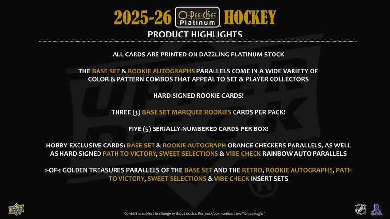 2025-26 Upper Deck O-Pee-Chee Platinum Hockey Hobby Pack