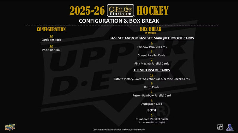 2025-26 Upper Deck O-Pee-Chee Platinum Hockey Hobby Pack