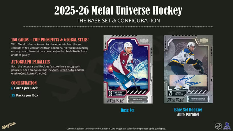 2025-26 Upper Deck Skybox Metal Universe Hockey Hobby Pack