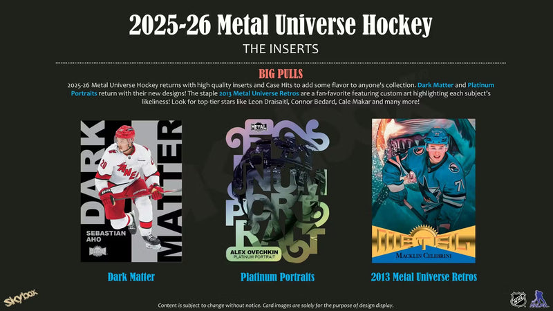 2025-26 Upper Deck Skybox Metal Universe Hockey Hobby Pack