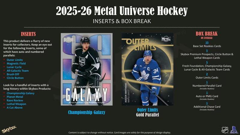 2025-26 Upper Deck Skybox Metal Universe Hockey Hobby Pack