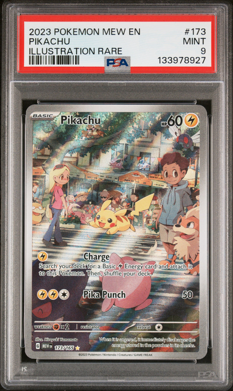 2023 Pokemon Mew En-151 Illustration Rare #173 Pikachu PSA 9