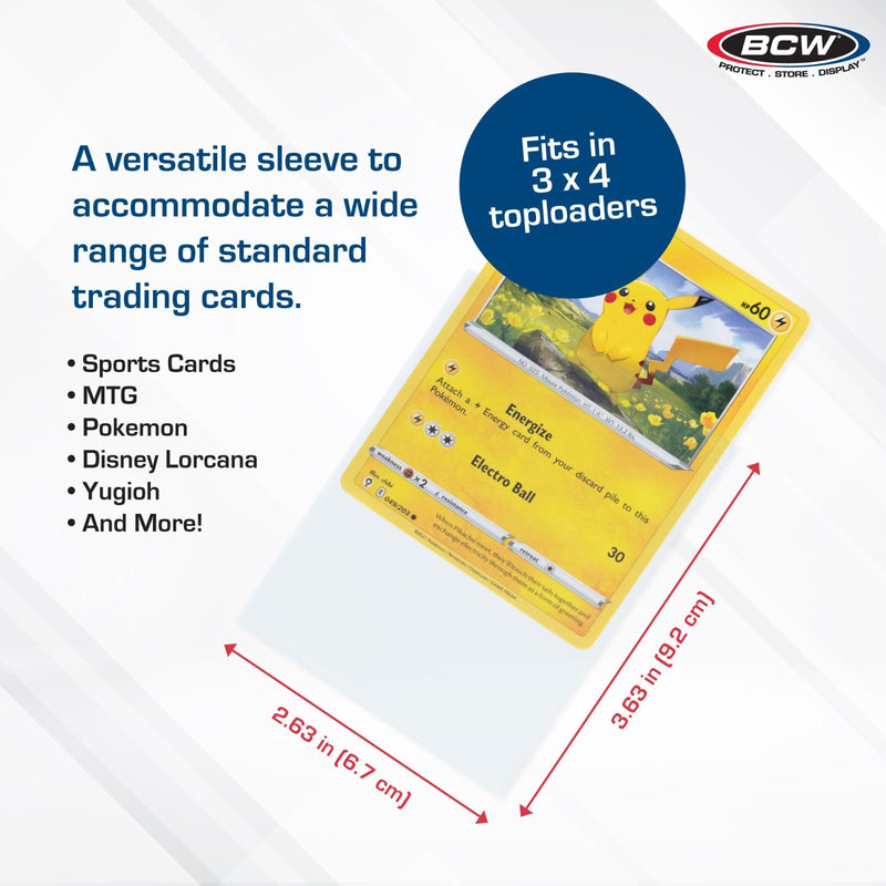 BCW Standard Penny Sleeves – Packs or Full Case (200–10000 ct) – Free Shipping