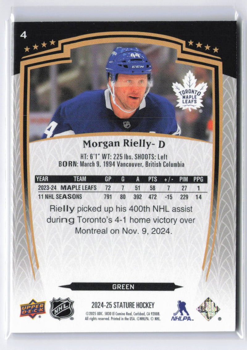 2024-25 Upper Deck Stature #4 Morgan Rielly Green #/375