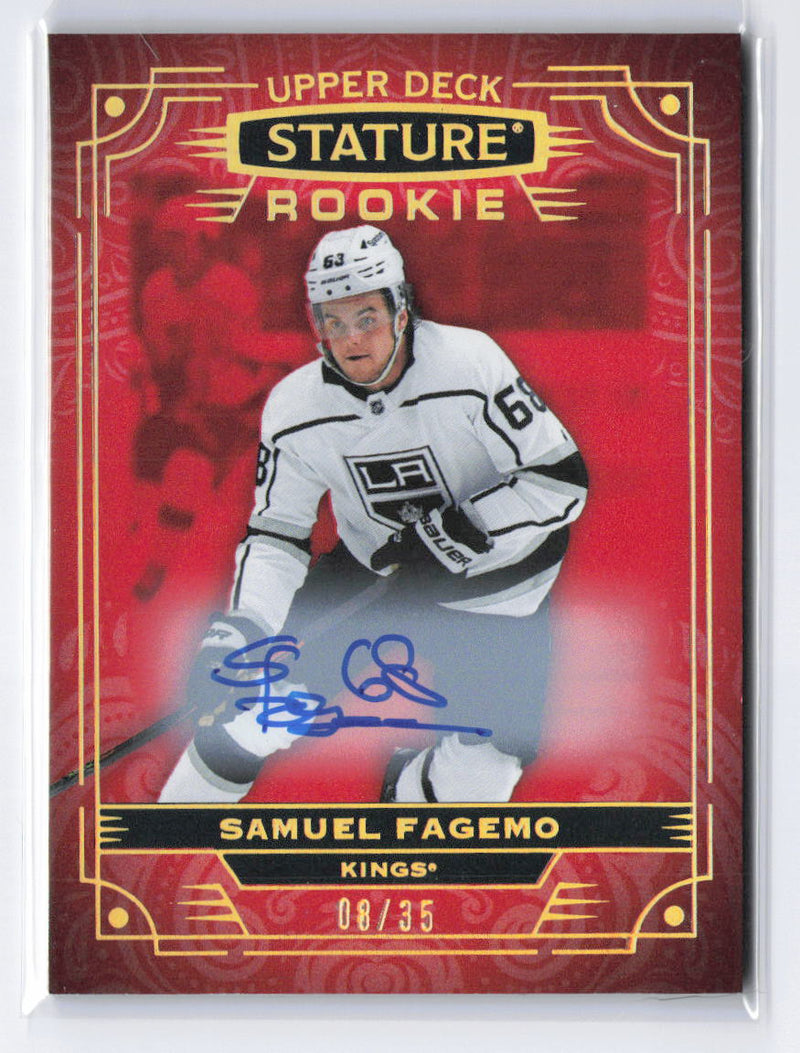 2024-25 UD Stature #145 Samuel Fagemo 2022-23 Update I: Autographs Red #/35