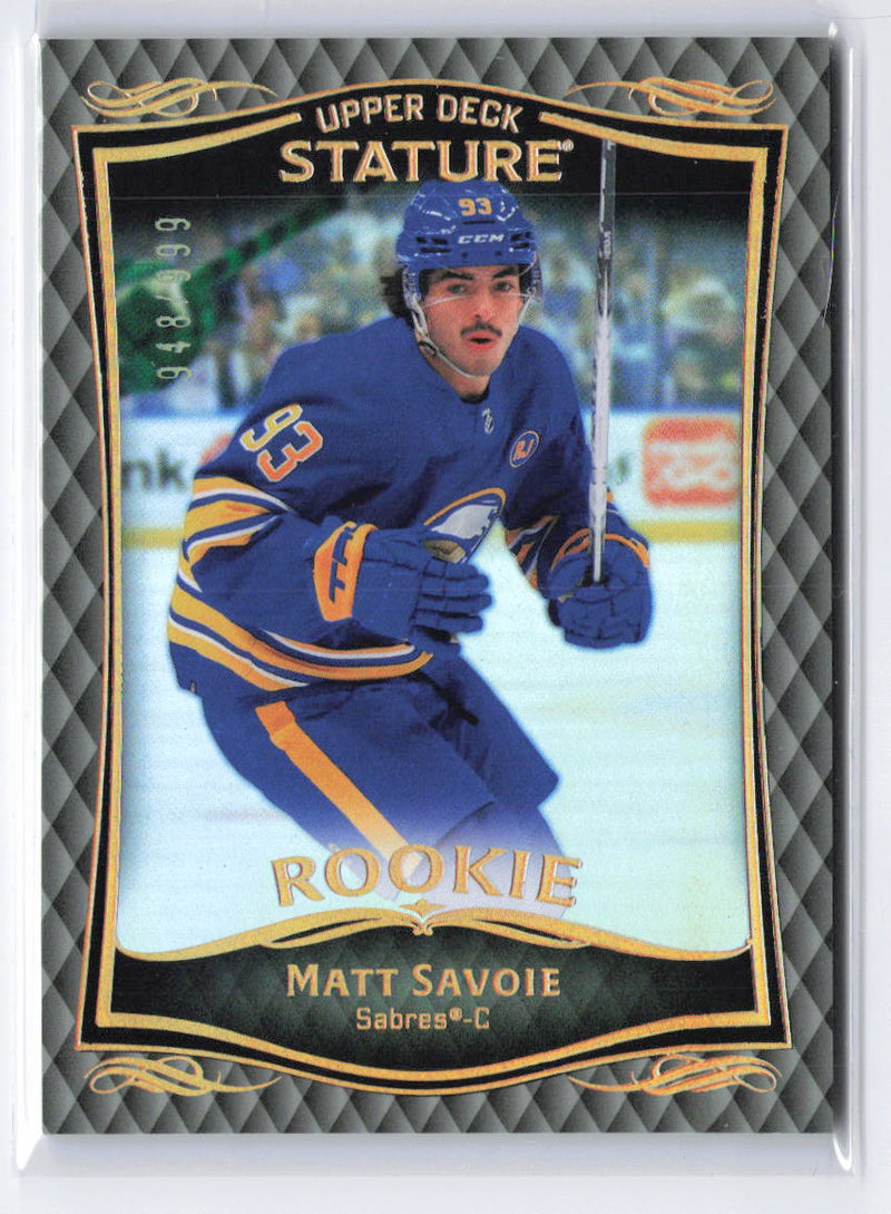 2024-25 Upper Deck Stature #50 Matt Savoie 2023-24 Upper Deck Stature #/999