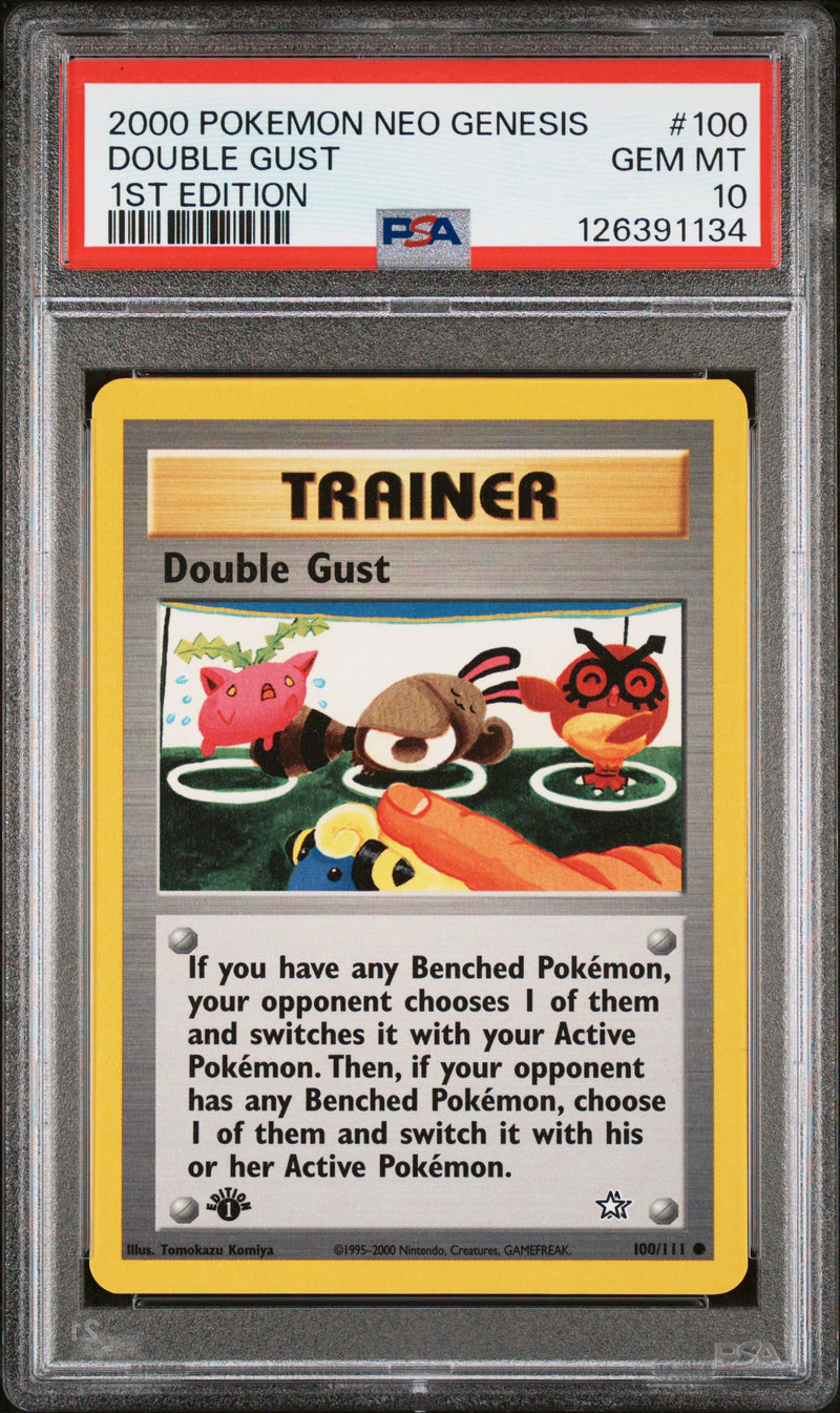 2000 Pokemon Neo Genesis 1st Edition #100 Double Gust PSA 10
