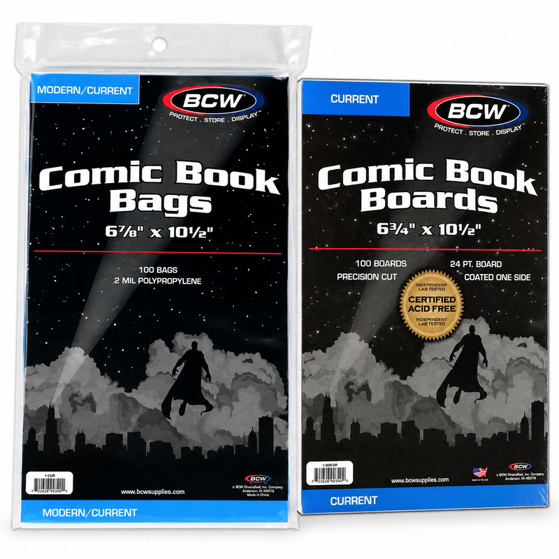 BCW Current Comic Book Bags & Backing Boards – 100 Count Each