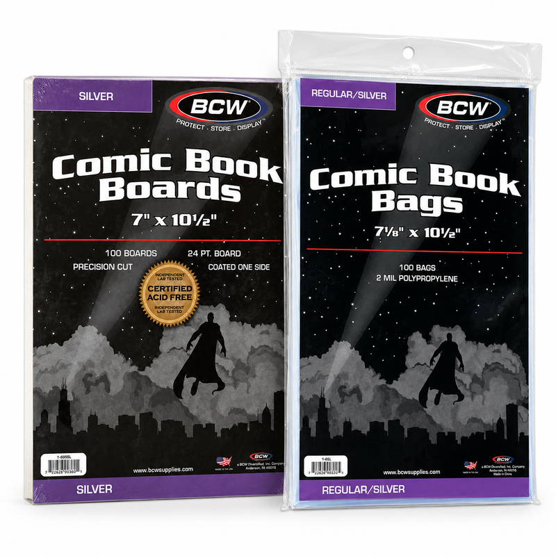 BCW Silver Comic Book Bags & Backing Boards – 100 Count Each