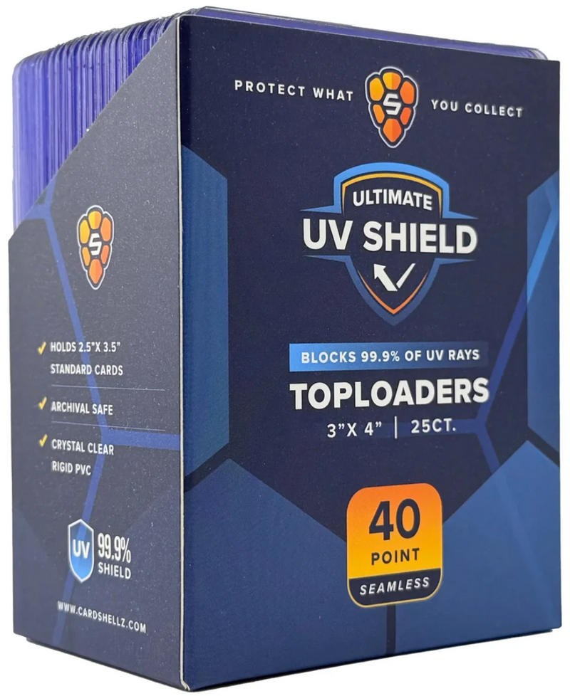 Card Shellz 3x4 40PT UV Blue Tint Toploader 25ct