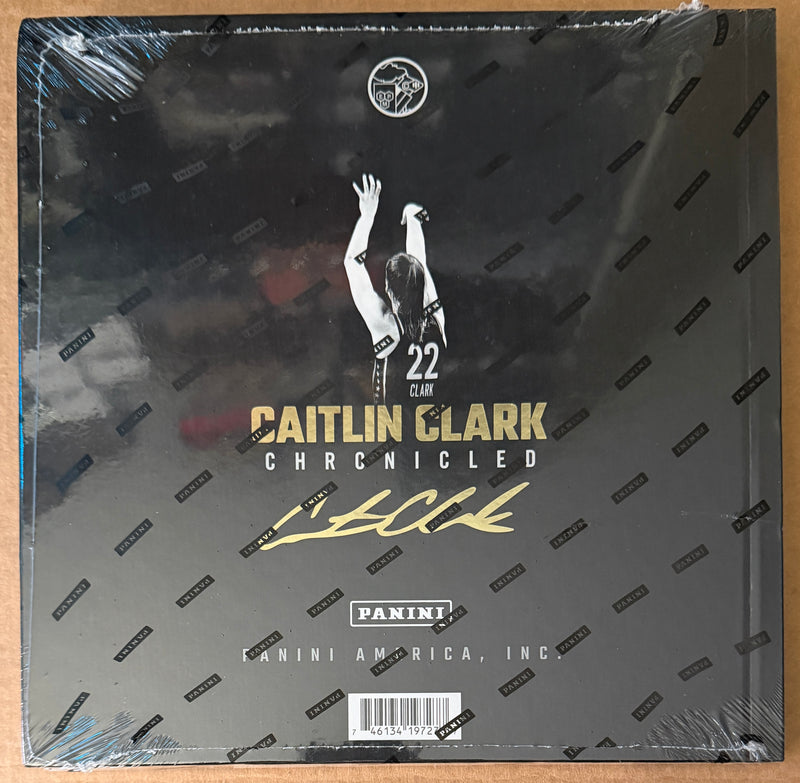 2025 Panini Caitlin Clark Chronicled Hardcover Book – 32 Trading Cards (8 Packs) – Sealed