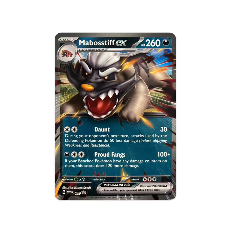 Pokemon Mabosstiff ex Showcase Box 3 Packs Promo Card Sealed