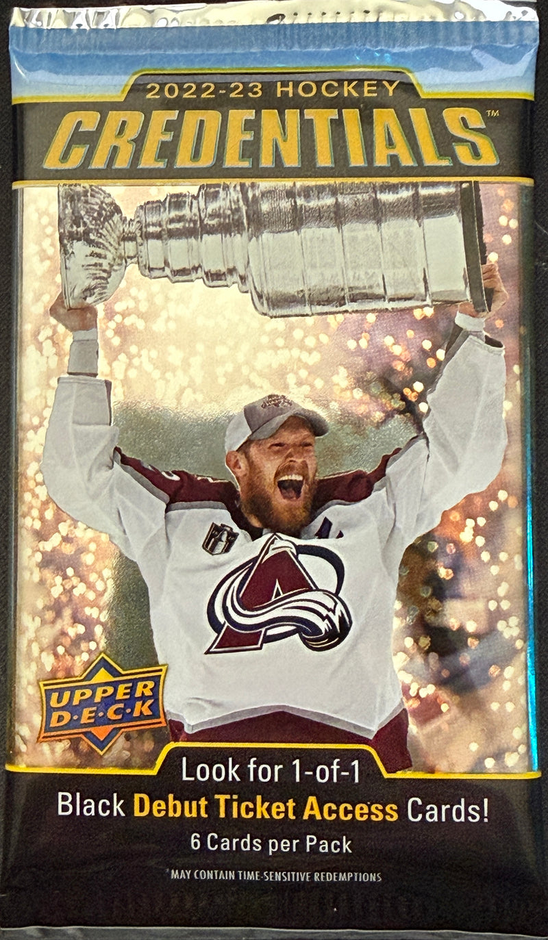 2022-23 Upper Deck Hockey Credentials Hobby Pack (6 Cards)