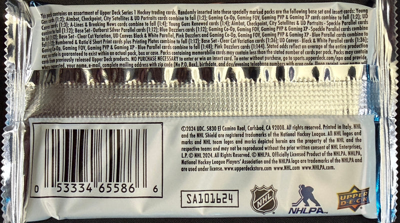 2024–25 Upper Deck Hockey Series One Hobby Pack (12 Cards)