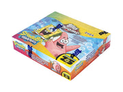 2025 Topps Chrome SpongeBob SquarePants 25th Anniversary Hobby Box featuring vibrant artwork and collectible card packs.
