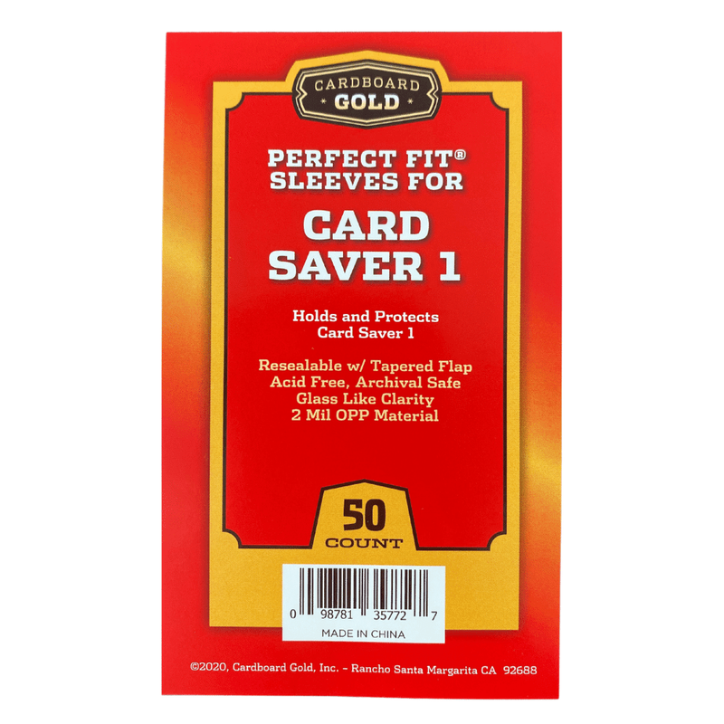 Cardboard Gold Perfect Fit Sleeves for Card Saver 1 - 50 Count Pack